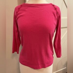 Jones New York Hot Pink Long Sleeve Tee